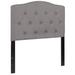 Charlton Home® Ciriaca Arched Button Tufted Headboard Upholstered/Metal/Polyester in Gray | 56.25 H x 39.25 W x 3 D in | Wayfair