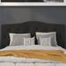 Charlton Home® Ciriaca Arched Button Tufted Headboard Upholstered/Metal/Polyester in Black | 56.25 H x 56.75 W x 3 D in | Wayfair