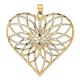 35mm 14ct Two tone Gold Love Heart Pendant Necklace With Starburst Center ~ Two color and D C Jewelry Gifts for Women