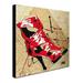 Ebern Designs Red Strap Boot by Roderick Stevens - Graphic Art Print on Canvas Canvas | 14 H x 14 W x 2 D in | Wayfair