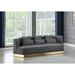 Mercer41 Shela 93" Velvet Recessed Arm Sofa Wood/Velvet in Gray | 29 H x 93 W x 38 D in | Wayfair 8DD1469AF6B3449382186268DB0CCB5D