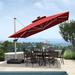 Latitude Run® Tersk 10.82' Square Lighted Cantilever Umbrella (must purchase base separately) Metal in Brown | 108 H in | Wayfair