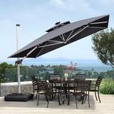 Latitude Run® Sella 8.85' Square Lighted Cantilever Umbrella (must purchase base separately) Metal in Gray | 108 H in | Wayfair