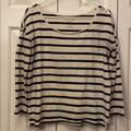 American Eagle Outfitters Tops | American Eagle Striped Favorite Tee | Color: Black/White | Size: M