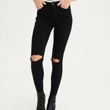 American Eagle Outfitters Jeans | American Eagle Black Knee Hole Jeans | Color: Black | Size: 4