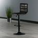 Latitude Run® Beversley Adjustable Height Swivel Bar Stool Upholstered/Leather/Metal/Faux leather in Black | 15.75 W x 19.34 D in | Wayfair