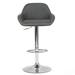 Orren Ellis Ilmars Adjustable Height Swivel Bar Stool Upholstered/Leather/Metal/Faux leather in Gray | 20 W x 18 D in | Wayfair GHSTL-1201