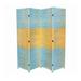 Bayou Breeze Mauricio 4 Panel 5.89ft Room Divider Wood in Blue/Brown | 70.75 H x 70.5 W x 1 D in | Wayfair 99EA5FC3EAE34CADA09FA3C303D78EDA