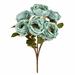 The Twillery Co.® 17.5" Artificial Rose Bush Silk/Plastic/Fabric in Green/Blue | 17.5 H x 12 W x 12 D in | Wayfair DF7DFBA759484513926403D7F383FF1D