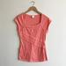Anthropologie Tops | Anthropologie Postmark Pleated Top | Color: Orange/Red | Size: M