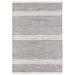 White 108 x 0.25 in Area Rug - Dash and Albert Rugs Malta Striped Handmade Gray/Ivory Area Rug Polyester/Cotton/Wool | 108 W x 0.25 D in | Wayfair