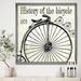 East Urban Home 'History of the Bicycle D' - Picture Frame Graphic Art on Canvas Canvas, Cotton in White | 30 H x 30 W x 1 D in | Wayfair