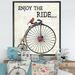 East Urban Home 'Bicycle w/ Cardinals A' - Picture Frame Graphic Art on Canvas Canvas, Cotton in Gray/White | 46 H x 36 W x 1.5 D in | Wayfair