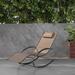 Latitude Run® Adwick Outdoor Rocking Chair in Gray/Black/Brown | 36.22 H x 24.41 W x 58.27 D in | Wayfair 124FA2CC2B774A09BAB25F4CDECF7C97