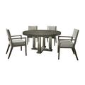 Bernhardt Linea 5 Piece Solid Wood Dining Set Wood/Upholstered/Metal in Brown/Gray | Wayfair