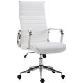Elegante sedia da ufficio ergonomica dotata di ruote in similpelle vari colori colore : bianco