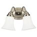 Westinghouse 64617 - 2 Light Brushed Nickel White Opal Glass Wall Light Fixture (2 Light Trinity Wall, Brushed Nickel Finish)