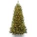 The Holiday Aisle® Slim 7.5' Green Pine Artificial Christmas Tree w/ 600 Clear Lights, Metal in Green/White | 90 H x 56 W x 56 D in | Wayfair