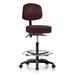 Orren Ellis Gustav Height Adjustable Doctor Stool w/ Foot Ring Upholstered/Metal in Brown | 49.25 H x 24 W x 24 D in | Wayfair