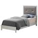 Glory Furniture Tufted Low Profile Platform Bed Wood & /Upholstered/Faux leather in Gray | 52 H x 43 W x 82 D in | Wayfair G1333A-TB