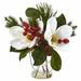 Charlton Home® Mixed Floral Arrangement in Vase Polyester/Faux Silk/Plastic/Fabric | 12 H x 13 W x 11 D in | Wayfair