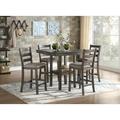 Gracie Oaks Cull 5 Piece Dining Set Wood/Upholstered in Brown/Gray | 39.25 H in | Wayfair AC60690359CC4879A41B738ED54D5335