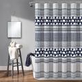 Elephant Stripe Shower Curtain Navy Single 72X72 - Lush Decor 16T004415