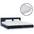 vidaXL Letto con Materasso in Memory Foam Blu in Velluto 160x200 cm