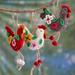 The Holiday Aisle® Handcrafted Wool Felt Hanging Figurine Ornament Set of 3 Fabric in Gray/Red | 3.9 H x 4.7 W x 2 D in | Wayfair 218820