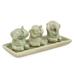 World Menagerie 4 Piece Rami Ceramic Figurines Set Porcelain/Ceramic in White | 2.6 H x 3.5 W x 7.75 D in | Wayfair 173049