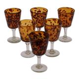 World Menagerie Izabelle 6 Piece 9 oz. Glass Goblet Set Glass in Brown | 7 H x 3.9 W in | Wayfair 15781