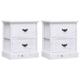 vidaXL Bedside Cabinets 2 pcs White 38x28x45 cm Paulownia Wood