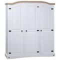 vidaXL Wardrobe Mexican Pine Corona Range 3 Doors White