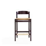 Wrought Studio™ Gattu Bar & Counter Stool Wood/Upholstered/Leather in White/Brown | 36.75 H x 20 W x 20.5 D in | Wayfair