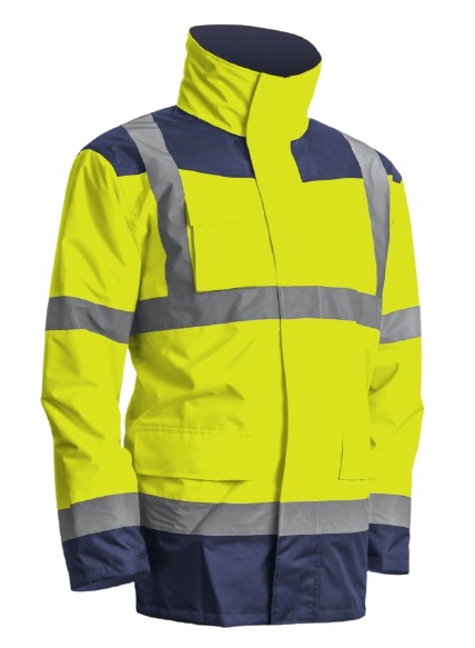 Veste KANATA PU HI-VIZ 3M jaune fluo/marine T3XL COVERGUARD 7KANYXXXL