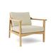 Rosecliff Heights Thorin Deep Seating Teak Patio Chair w/ Sunbrella Cushions Wood in Brown/White | 32 H x 31.25 W x 36 D in | Wayfair