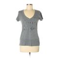 Next Level Apparel Short Sleeve T-Shirt: Gray Marled Tops - Women's Size Medium