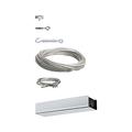 Paulmann 94096 Cable Lighting System – Basic Cable System With 36 Watt Transformer 15 m Clamping Accessories for 230 V/12 V DC Installation, Matt Chrome Basic Cable System Without Bulbs