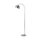 Lighting Collection Modern and Sleek 1 Light Rotary Arch Floor Lamp with Adjustable Dome Shaped Shade, Chrome