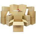 Moving Kit Pack 2-3 Bedroom House - 25 Strong Packing Cardboard Removal Boxes, Large Roll of Bubble Wrap, Strong Brown Tape, Black Marker Pen. FREE NEXT WORKING DAY DELIVERY