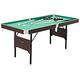 6ft Folding Home Snooker & Pool Table (Dark Walnut)