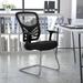 Latitude Run® Falom Contemporary Mesh Fabric Side Conference & Reception Chair w/ Chrome Sled Base Metal in Black | Wayfair