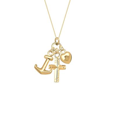 Elli - Kreuz Herz Anker Glaube Liebe 925 Sterling Silber Ketten 1 ct Damen (59.99 € / 1 ct)