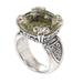 Glistening Borobudur,'Sterling Silver and Prasiolite Cocktail Ring'