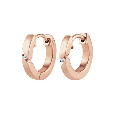 Elli DIAMONDS Creolen Basic Diamant (0.03 ct.) 925 Silber rosefarben Damen