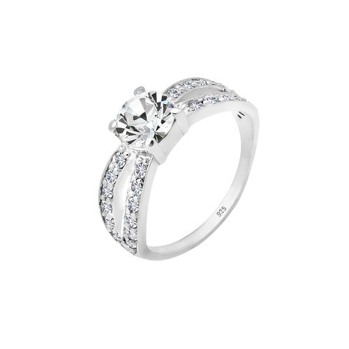 Elli – Elli Ring Solitär Glamourös Kristall 925 Silber Ringe Damen
