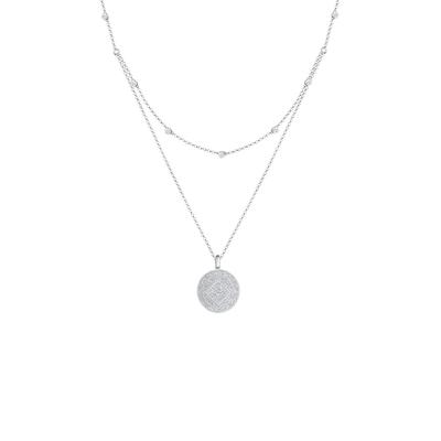 Elli - Münze Plättchen Kristalle 925 Silber Ketten 1 ct Damen