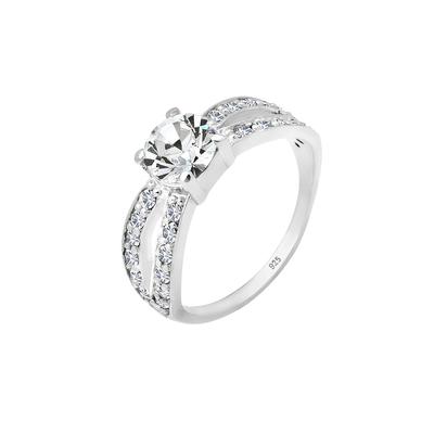 Elli - Solitär Glamourös Kristall 925 Silber Ringe 1 ct Damen (69.99 € / 1 ct)