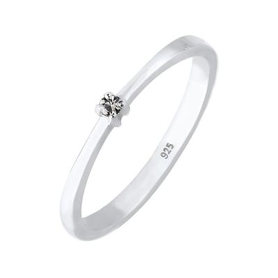 Elli Solitär Klassisch Kristalle 925 Silber 58 Damen Image