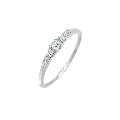 Elli DIAMONDS Verlobungsring Diamanten (0.11 ct) 585 Weißgold 56 Damen Image